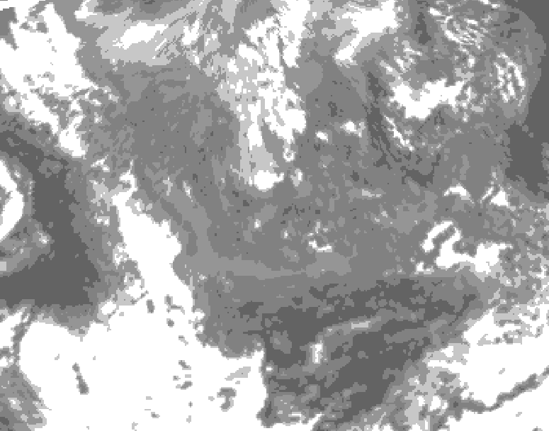 GDPS total cloud 054 hour forecast chart for Canada based on 2025/11/23 1200Z data