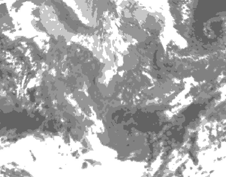 GDPS total cloud 078 hour forecast chart for Canada based on 2025/11/23 1200Z data
