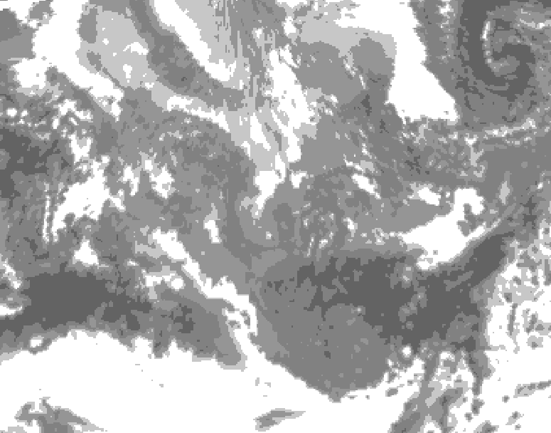 GDPS total cloud 084 hour forecast chart for Canada based on 2025/11/23 1200Z data