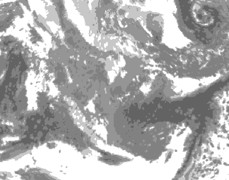 GDPS total cloud 096 hour forecast chart for Canada based on 2025/11/23 1200Z data