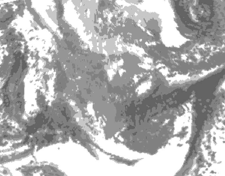 GDPS total cloud 102 hour forecast chart for Canada based on 2025/11/23 1200Z data