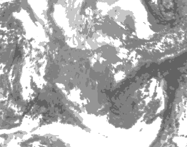 GDPS total cloud 108 hour forecast chart for Canada based on 2025/11/23 1200Z data