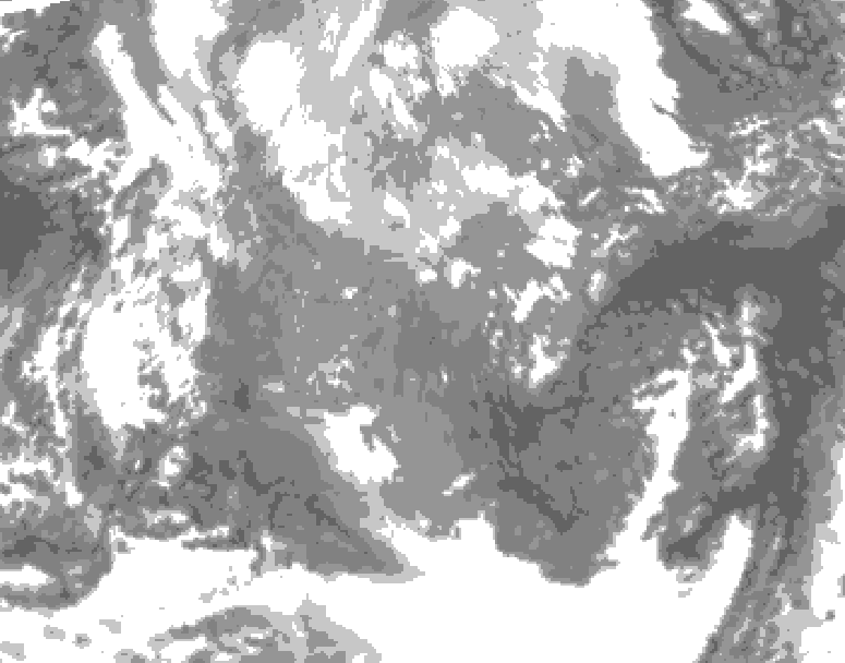 GDPS total cloud 114 hour forecast chart for Canada based on 2025/11/23 1200Z data