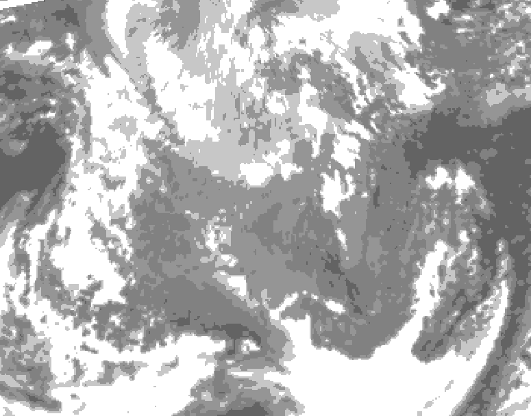 GDPS total cloud 126 hour forecast chart for Canada based on 2025/11/23 1200Z data