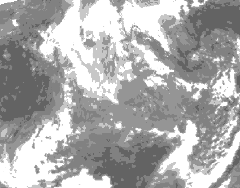 GDPS total cloud 150 hour forecast chart for Canada based on 2025/11/23 1200Z data