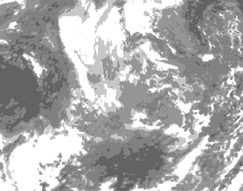 GDPS total cloud 162 hour forecast chart for Canada based on 2025/11/23 1200Z data