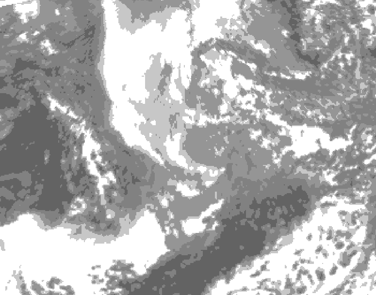GDPS total cloud 180 hour forecast chart for Canada based on 2025/11/23 1200Z data