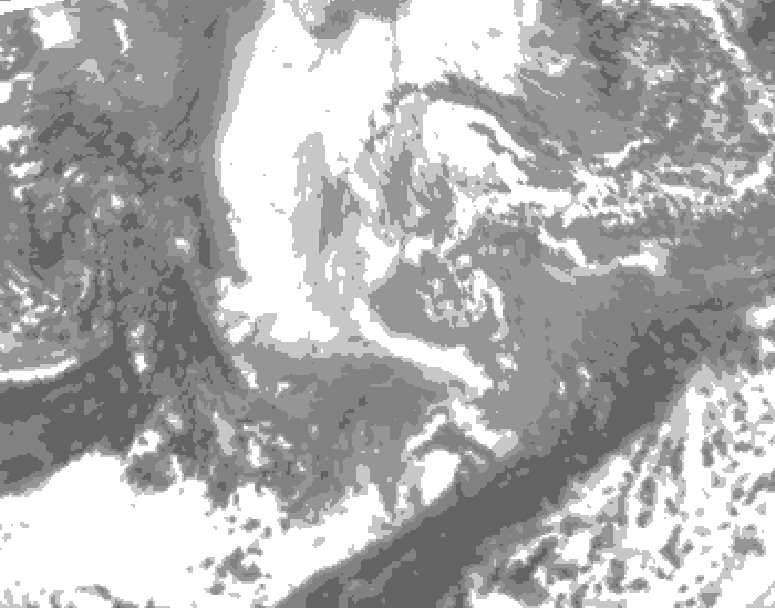 GDPS total cloud 192 hour forecast chart for Canada based on 2025/11/23 1200Z data