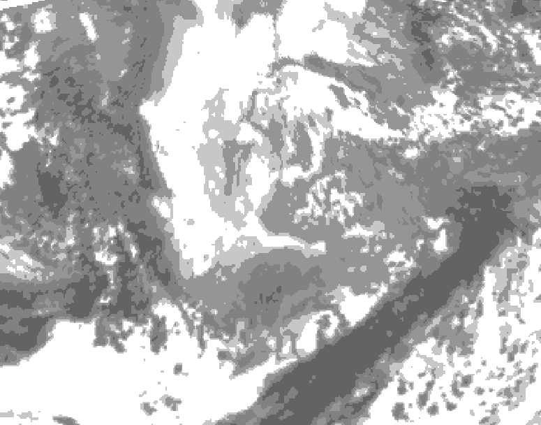 GDPS total cloud 198 hour forecast chart for Canada based on 2025/11/23 1200Z data