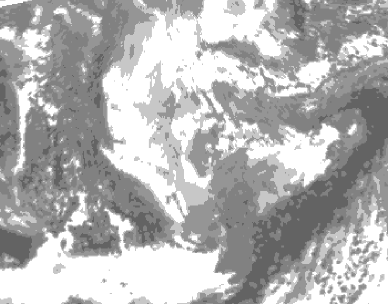 GDPS total cloud 210 hour forecast chart for Canada based on 2025/11/23 1200Z data