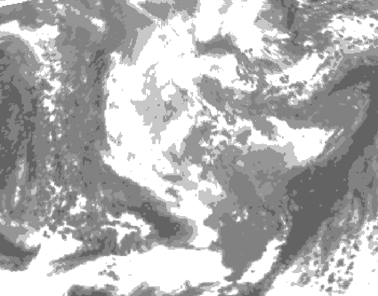 GDPS total cloud 216 hour forecast chart for Canada based on 2025/11/23 1200Z data