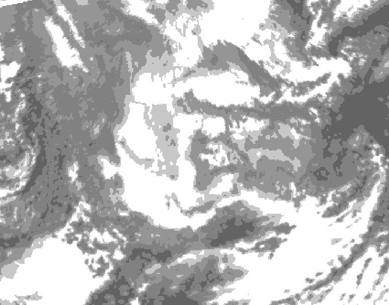 GDPS total cloud 234 hour forecast chart for Canada based on 2025/11/23 1200Z data