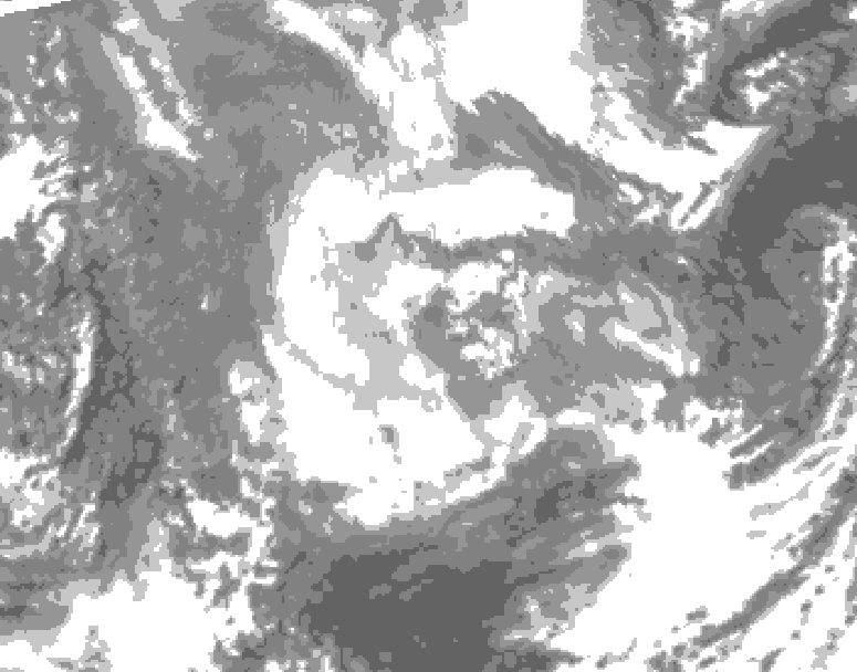 GDPS total cloud 240 hour forecast chart for Canada based on 2025/11/23 1200Z data