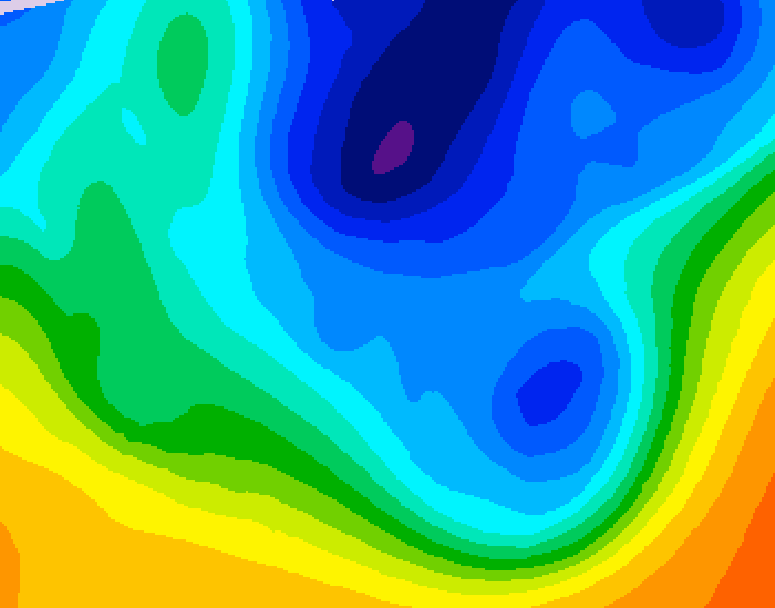 GDPS 500 millibar geopotential height 096 hour forecast chart for Canada based on 2025/11/24 0000Z data