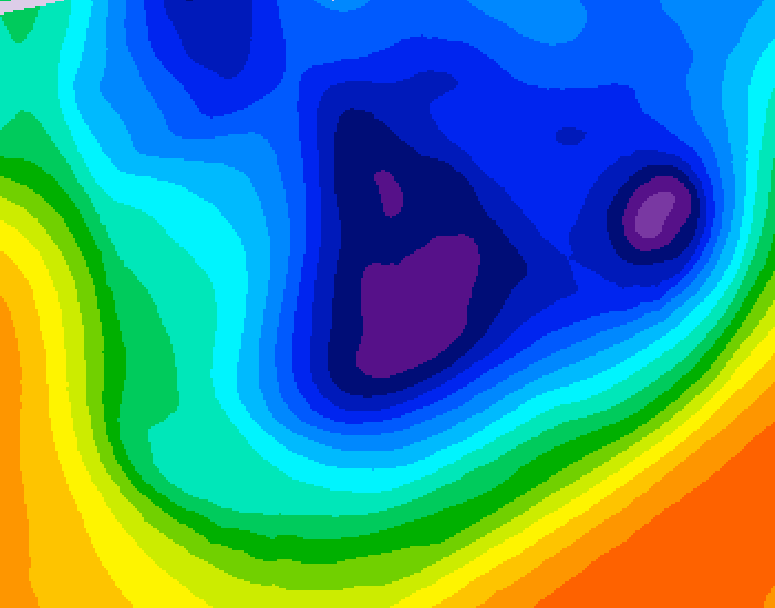 GDPS 500 millibar geopotential height 216 hour forecast chart for Canada based on 2025/11/24 0000Z data