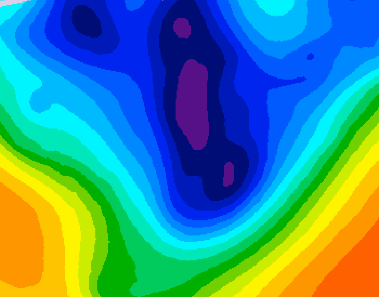 GDPS 500 millibar geopotential height 180 hour forecast chart for Canada based on 2025/11/24 1200Z data