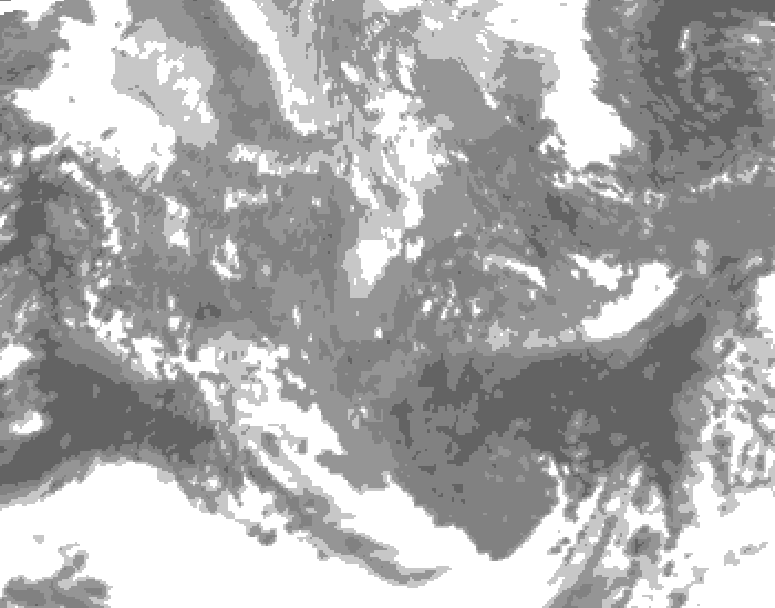 GDPS total cloud 072 hour forecast chart for Canada based on 2025/11/24 0000Z data