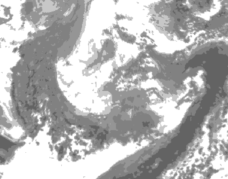 GDPS total cloud 204 hour forecast chart for Canada based on 2025/11/24 0000Z data