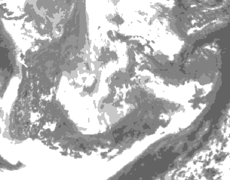 GDPS total cloud 216 hour forecast chart for Canada based on 2025/11/24 0000Z data