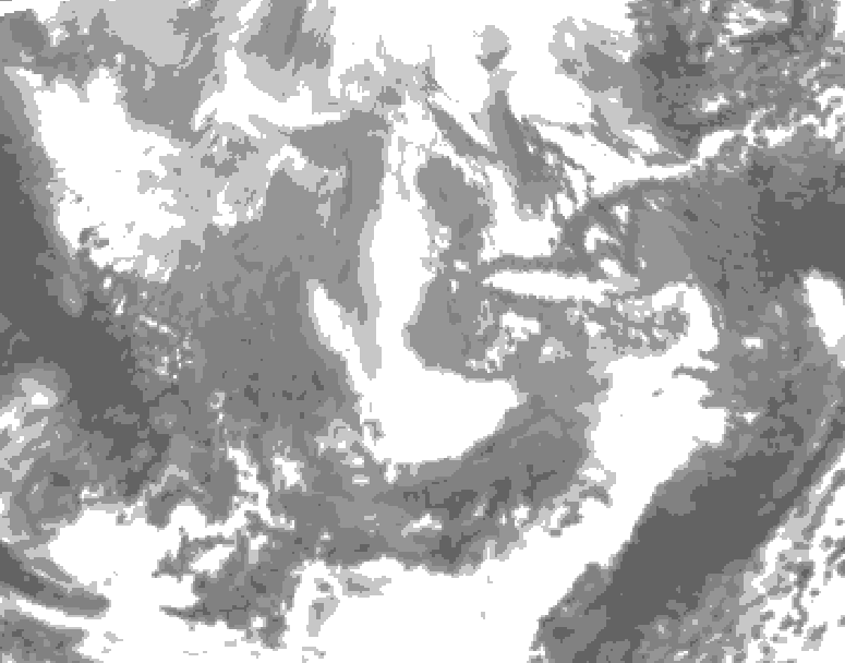 GDPS total cloud 222 hour forecast chart for Canada based on 2025/11/24 1200Z data