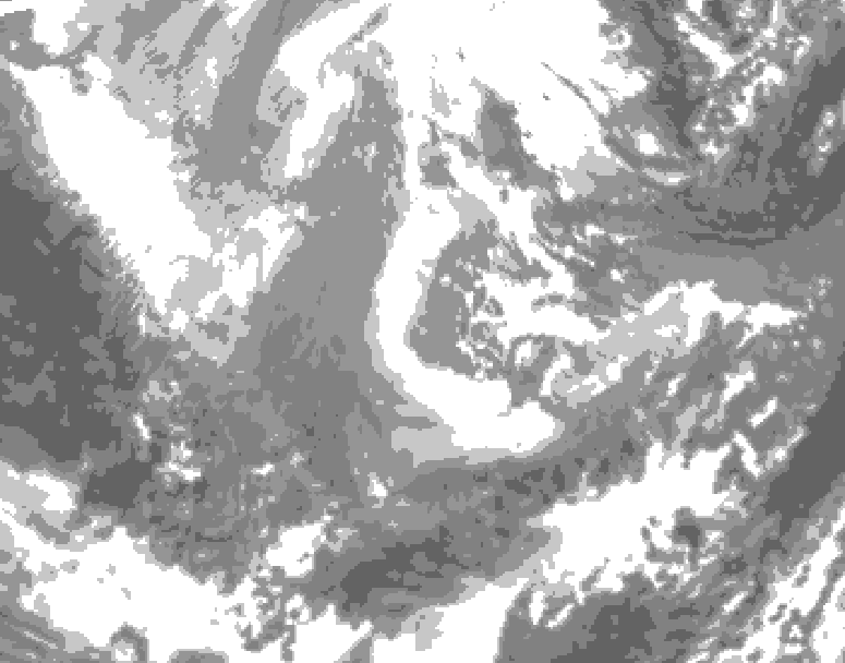 GDPS total cloud 240 hour forecast chart for Canada based on 2025/11/24 1200Z data