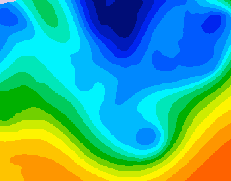 GDPS 500 millibar geopotential height 048 hour forecast chart for Canada based on 2025/11/25 0000Z data