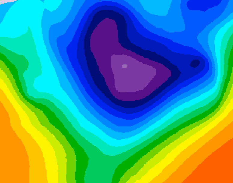 GDPS 500 millibar geopotential height 180 hour forecast chart for Canada based on 2025/11/25 0000Z data