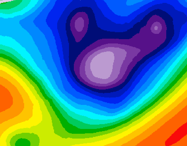 GDPS 500 millibar geopotential height 216 hour forecast chart for Canada based on 2025/11/25 1200Z data