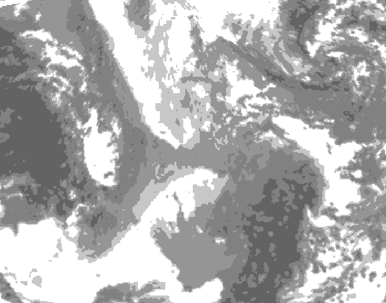 GDPS total cloud 132 hour forecast chart for Canada based on 2025/11/25 1200Z data