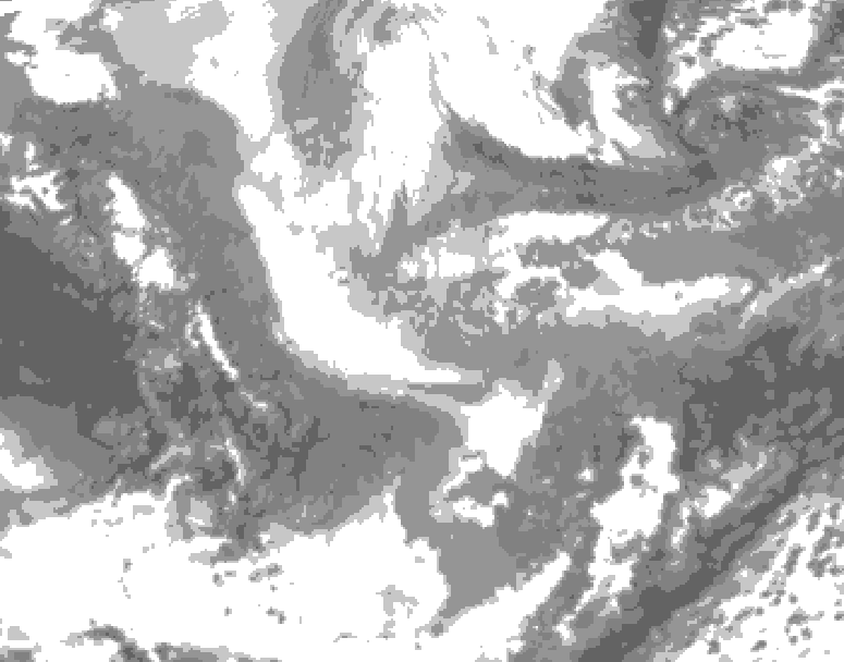 GDPS total cloud 216 hour forecast chart for Canada based on 2025/11/25 1200Z data