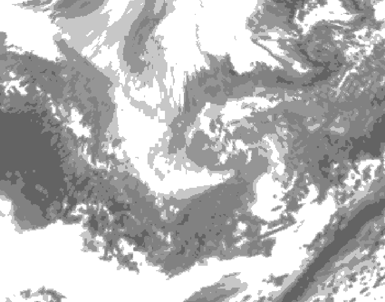 GDPS total cloud 228 hour forecast chart for Canada based on 2025/11/25 1200Z data