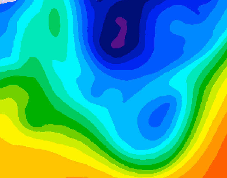 GDPS 500 millibar geopotential height 048 hour forecast chart for Canada based on 2025/11/26 0000Z data