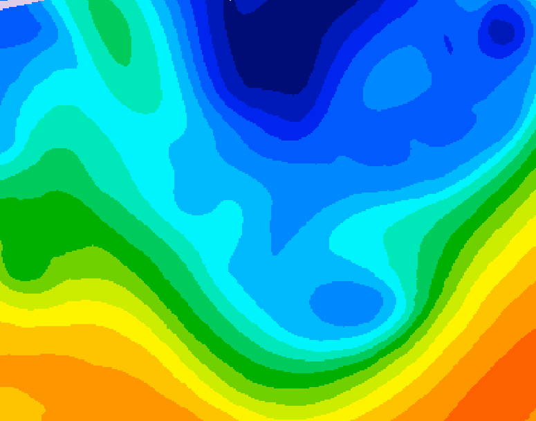 GDPS 500 millibar geopotential height 018 hour forecast chart for Canada based on 2025/11/26 1200Z data