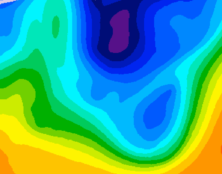 GDPS 500 millibar geopotential height 042 hour forecast chart for Canada based on 2025/11/26 1200Z data