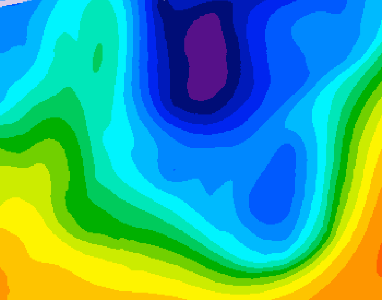 GDPS 500 millibar geopotential height 048 hour forecast chart for Canada based on 2025/11/26 1200Z data