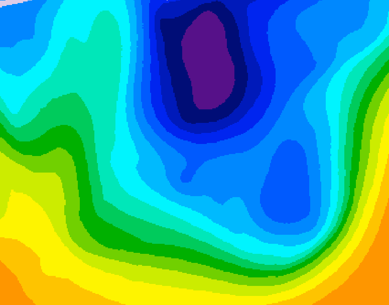 GDPS 500 millibar geopotential height 054 hour forecast chart for Canada based on 2025/11/26 1200Z data