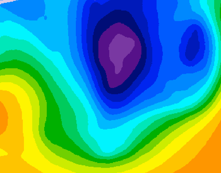GDPS 500 millibar geopotential height 090 hour forecast chart for Canada based on 2025/11/26 1200Z data
