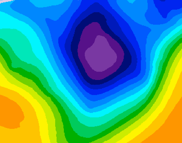 GDPS 500 millibar geopotential height 132 hour forecast chart for Canada based on 2025/11/26 1200Z data