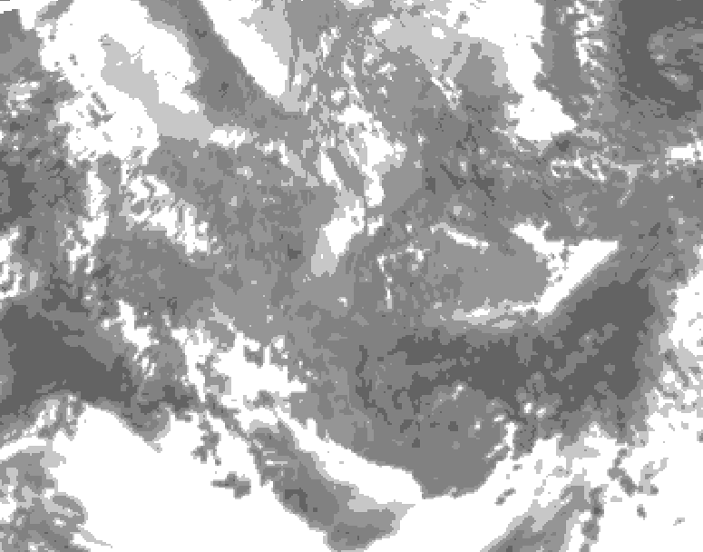 GDPS total cloud 012 hour forecast chart for Canada based on 2025/11/26 1200Z data