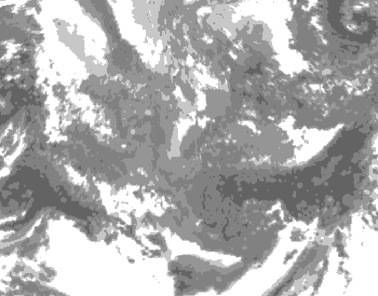 GDPS total cloud 018 hour forecast chart for Canada based on 2025/11/26 1200Z data