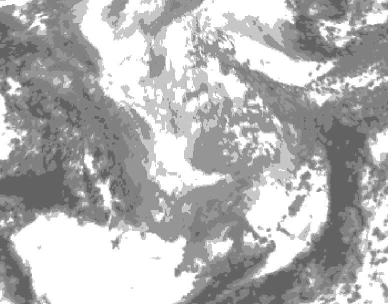 GDPS total cloud 132 hour forecast chart for Canada based on 2025/11/26 1200Z data