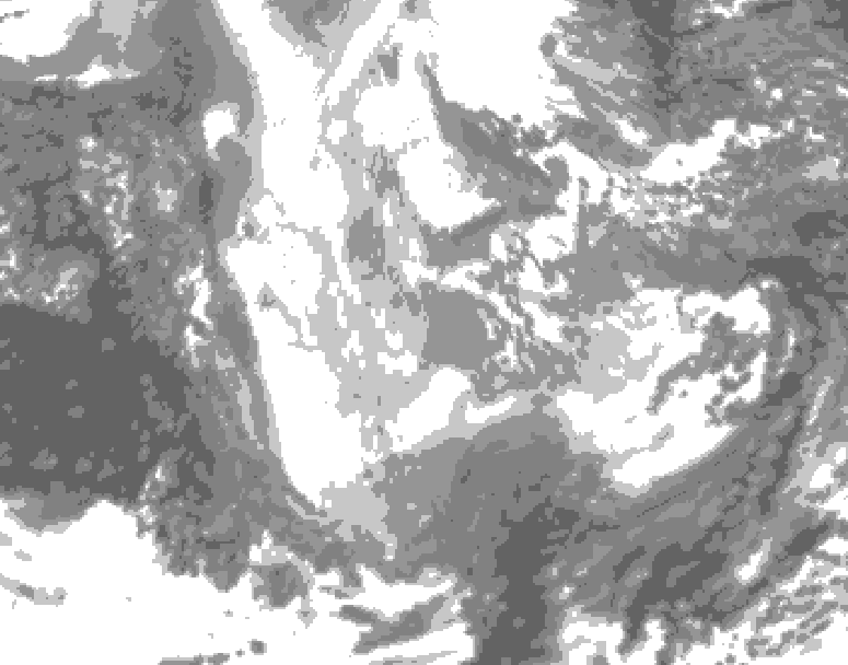 GDPS total cloud 216 hour forecast chart for Canada based on 2025/11/26 1200Z data