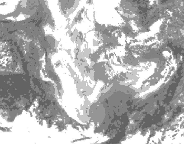 GDPS total cloud 222 hour forecast chart for Canada based on 2025/11/26 1200Z data