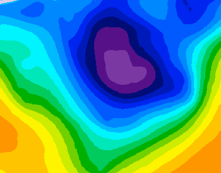 GDPS 500 millibar geopotential height 120 hour forecast chart for Canada based on 2025/11/27 0000Z data