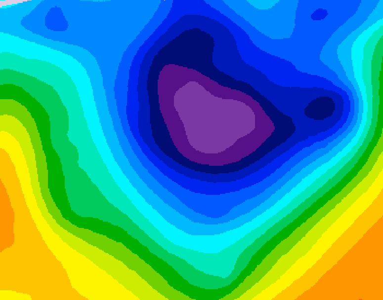 GDPS 500 millibar geopotential height 132 hour forecast chart for Canada based on 2025/11/27 0000Z data