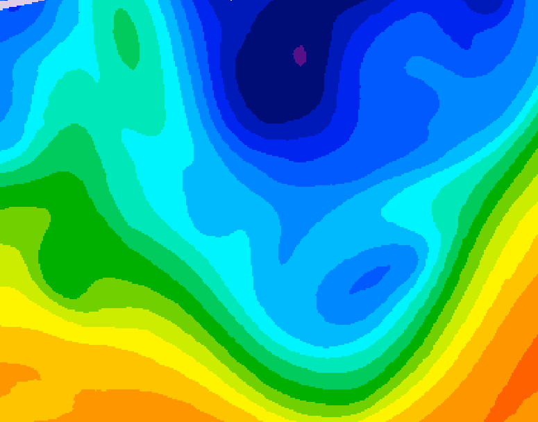 GDPS 500 millibar geopotential height 006 hour forecast chart for Canada based on 2025/11/27 1200Z data