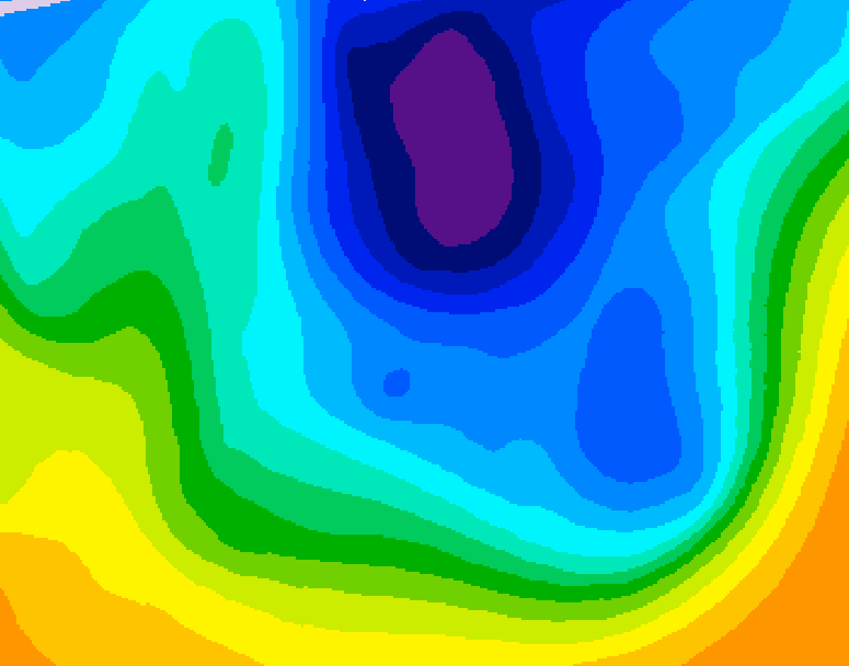 GDPS 500 millibar geopotential height 030 hour forecast chart for Canada based on 2025/11/27 1200Z data