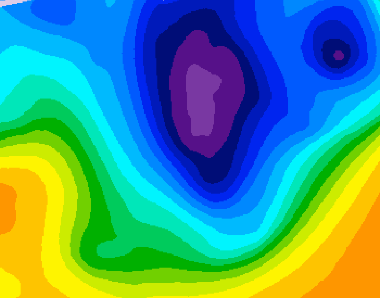 GDPS 500 millibar geopotential height 078 hour forecast chart for Canada based on 2025/11/27 1200Z data
