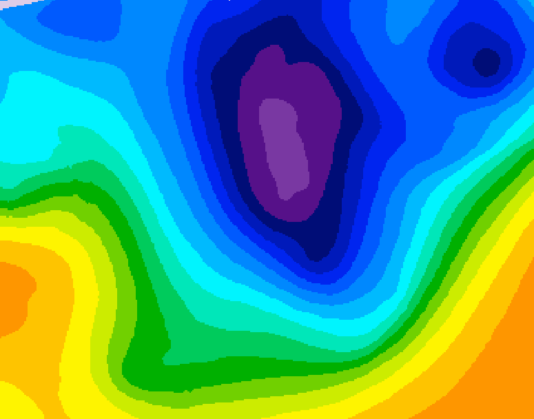 GDPS 500 millibar geopotential height 084 hour forecast chart for Canada based on 2025/11/27 1200Z data