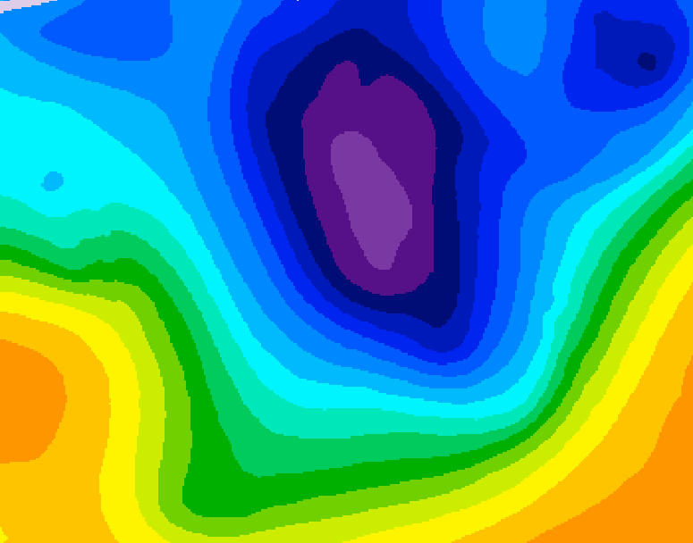GDPS 500 millibar geopotential height 090 hour forecast chart for Canada based on 2025/11/27 1200Z data